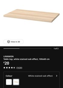 Linnmon ikea desk or table top 100x60cm