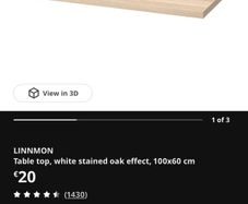 Linnmon ikea desk or table top 100x60cm