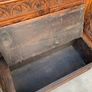 Late Victorian Gothic Revival Carved Oak Hall Settle. Image 5