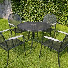 Solid Metal Garden Table with 4 Chairs