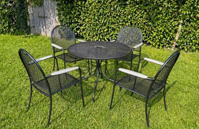 Solid Metal Garden Table with 4 Chairs