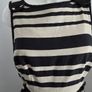 Never Worn. Size 12 Linen mix black and cream belted, striped dress from South. Image 2