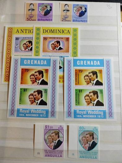 Collection of Royal Wedding stamps 1973