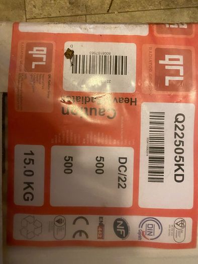 New 500 mm x 500 mm radiator