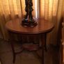 Vintage oval side table with oval smaller shelf underneath Image 2
