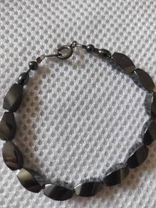 Sterling silver hematite stones bracelet