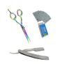 Set of Cut Throat Razor Shaving Men Razor Hairdressing Scissors Razor 6.0" Image 2