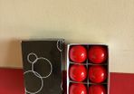 6 Red mini pool balls