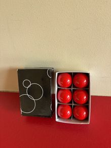 6 Red mini pool balls
