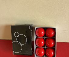 6 Red mini pool balls
