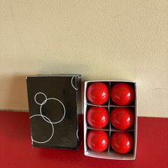 6 Red mini pool balls