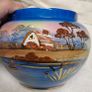 Painted gold and blue pot Image 5