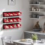 Wall Mounted Storage Bins, 12 Plastic Bins & 3 Metal Rails, Plastic Hanging Stackable Storage Bin for Screws, Nuts, Bolts, Nails, Hardware Tool Organizer for Workshop, Craft Room, Garage, Red Image 8