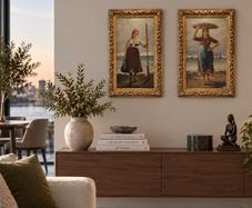 Pair of 19th C. Italian Oil Paintings by Ernesto Jolli - In Original F.G. Davis Belfast Frames