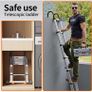 Ladder with Non-Slip Feet,4.1M/13.5FT Aluminium Extension Loft Ladder with Stabilizer Bar Image 2