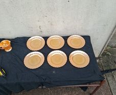 6 fire king sides plates postage possible