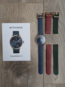 Scanwatch 2 38mm Blue and Rose Gold bundle with 2 additional straps