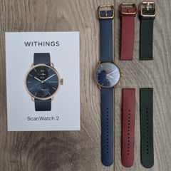 Scanwatch 2 38mm Blue and Rose Gold bundle with 2 additional straps