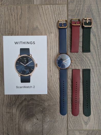 Scanwatch 2 38mm Blue and Rose Gold bundle with 2 additional straps