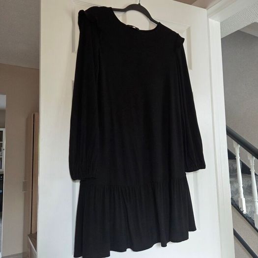 Black casual cotton dress, size 10