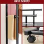Double Rod Clothing Rack with Shelf & Wheels, 98x42x150cm, Black Image 5