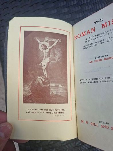 First Edition "The Roman Missal" Religious Book compiled by an Irish Bishop and published by M.H. Gill and Son Ltd