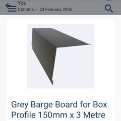 Roof trim edge Grey