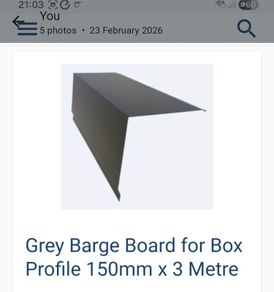 Roof trim edge Grey