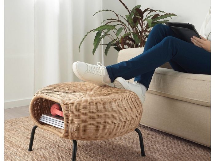 IKEA GAMLEHULT - rattan footstool with storage