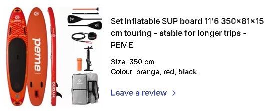 sup Peme stand up paddle board 350cm