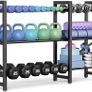 Dumbbell Rack 3-Tier 50 Inch Metal Weight Stand Holder Adjustable Spacing Dumbbell Storage For Home Gym Storage (Rack Only) Image 2