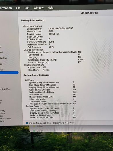 Touch Bar Apple MacBook Pro 13.3" i5 1.4Ghz 8GB RAM , 256GB SSD, A2159, 2019 Space Grey (Battery Cycle: 165)