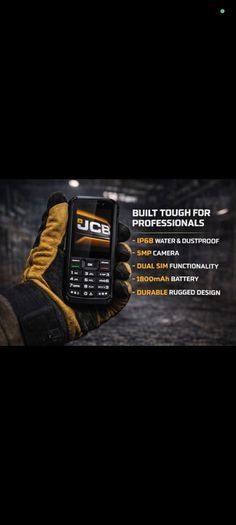 JCB Tradesman 3 Smart Feature Rugged Waterproof 4g Mobile Sim-Free Dual-Sim Phone With Whatsapp - Black