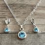 Silver Plated Aquamarine Swarovski Crystal Set Image 5