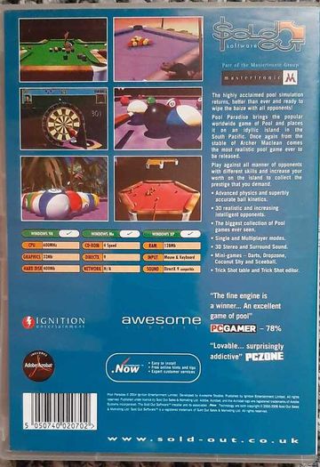 Pool Paradise (PC) Archer Maclean Cue Sports Sim