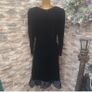 Vintage 80s black velvet ruffle dress size XS or Small postage included Image 10