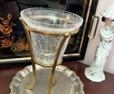 Vintage crackle glass vase