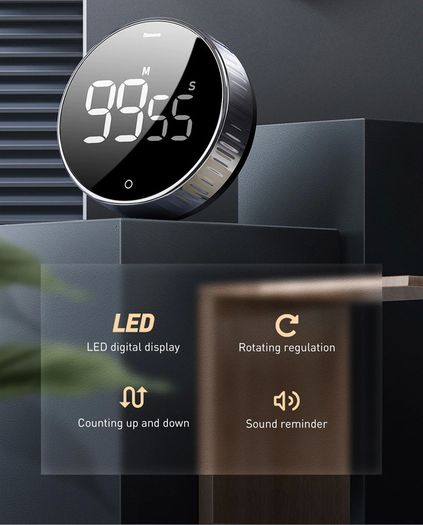 LED Digital Kitchen Timer For Cooking Shower Study Stopwatch Alarm Clock Magnetic Electronic Cooking Countdown Time Timer