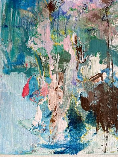 Original Art Original Landscape in Abstract Chateaux Chic