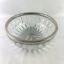 Vintage crystal serving bowl with silver rim Image 3