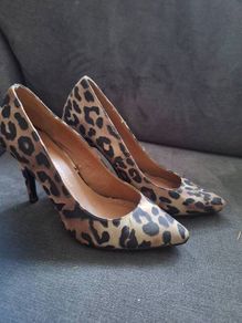 High Heels Leopard Skin Shoes Size: 5 UK/37 EU