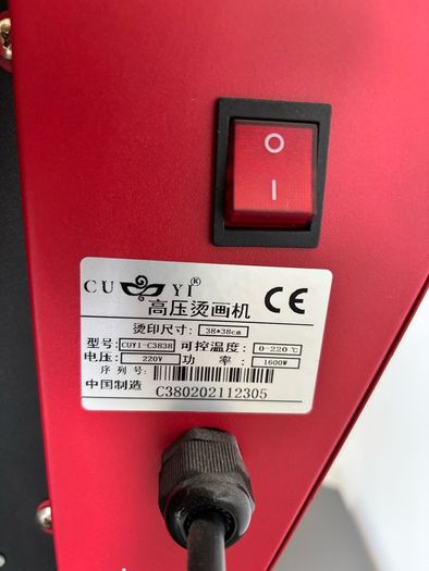 Semi Industrial Heat Press  38x38cm 1600W Excellent Condition