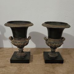 Vintage pair of plaster urns