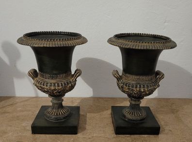 Vintage pair of plaster urns