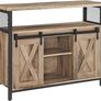 Rustic  Farmhouse Sideboard Cabinet with Sliding Barn Door Image 3
