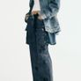 Fab Zara Blue Limited Edition Mid Rise Paint Splatter Washed Baggy Jeans  Size 42 UK 14 Image 2