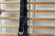 boys belt Abercrombie navy with leather 46cm