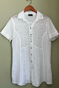 Ladies White Linen Shirt by Samara
