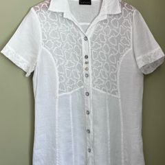 Ladies White Linen Shirt by Samara
