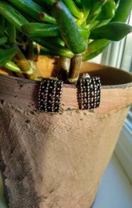 Silver earings.